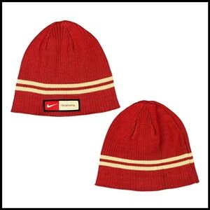 Nike Oklahoma Sooners Knit Beanie Hat‎ Red White NCAA Sportswear One Size Gift